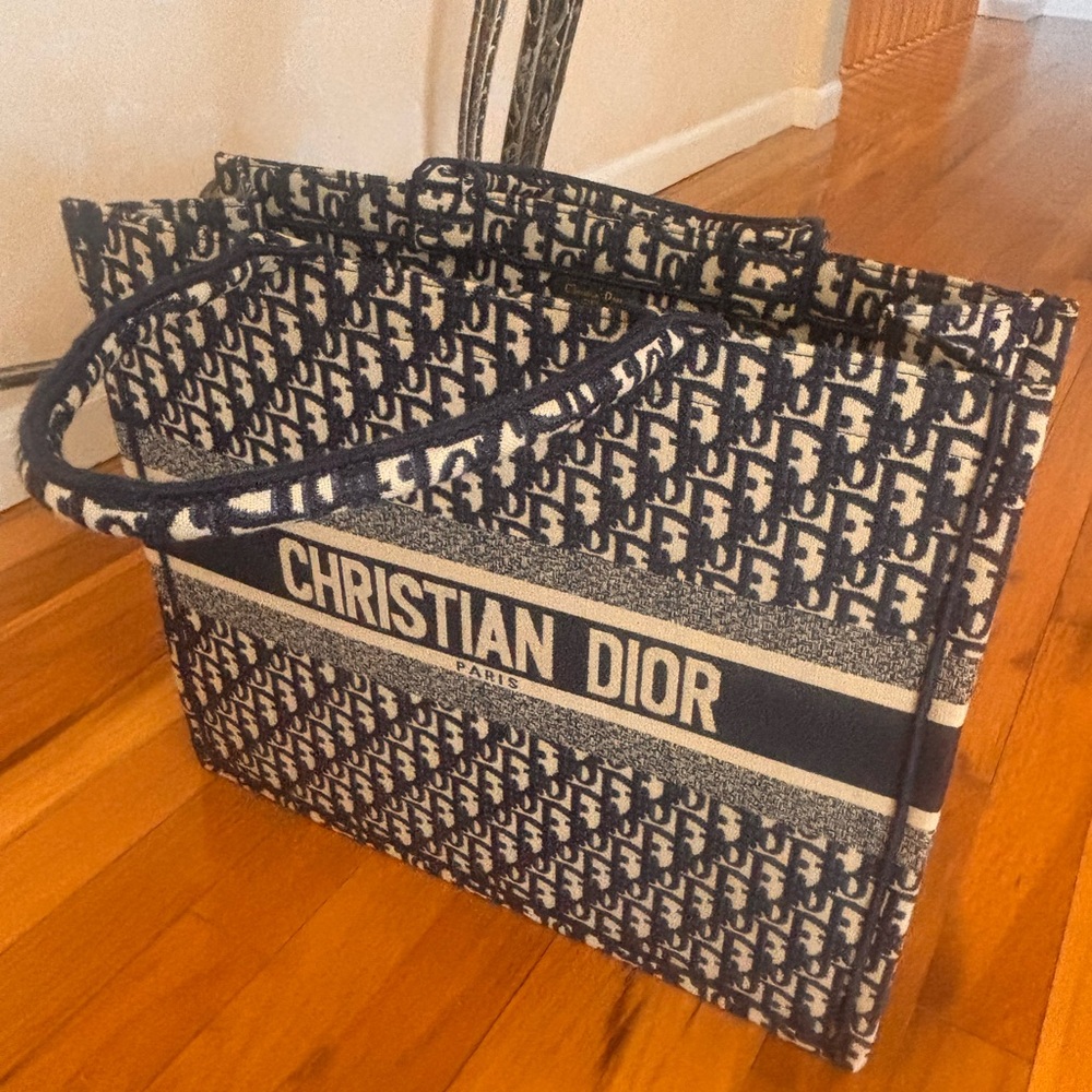 Dior Navy and Beige Monogram Tote